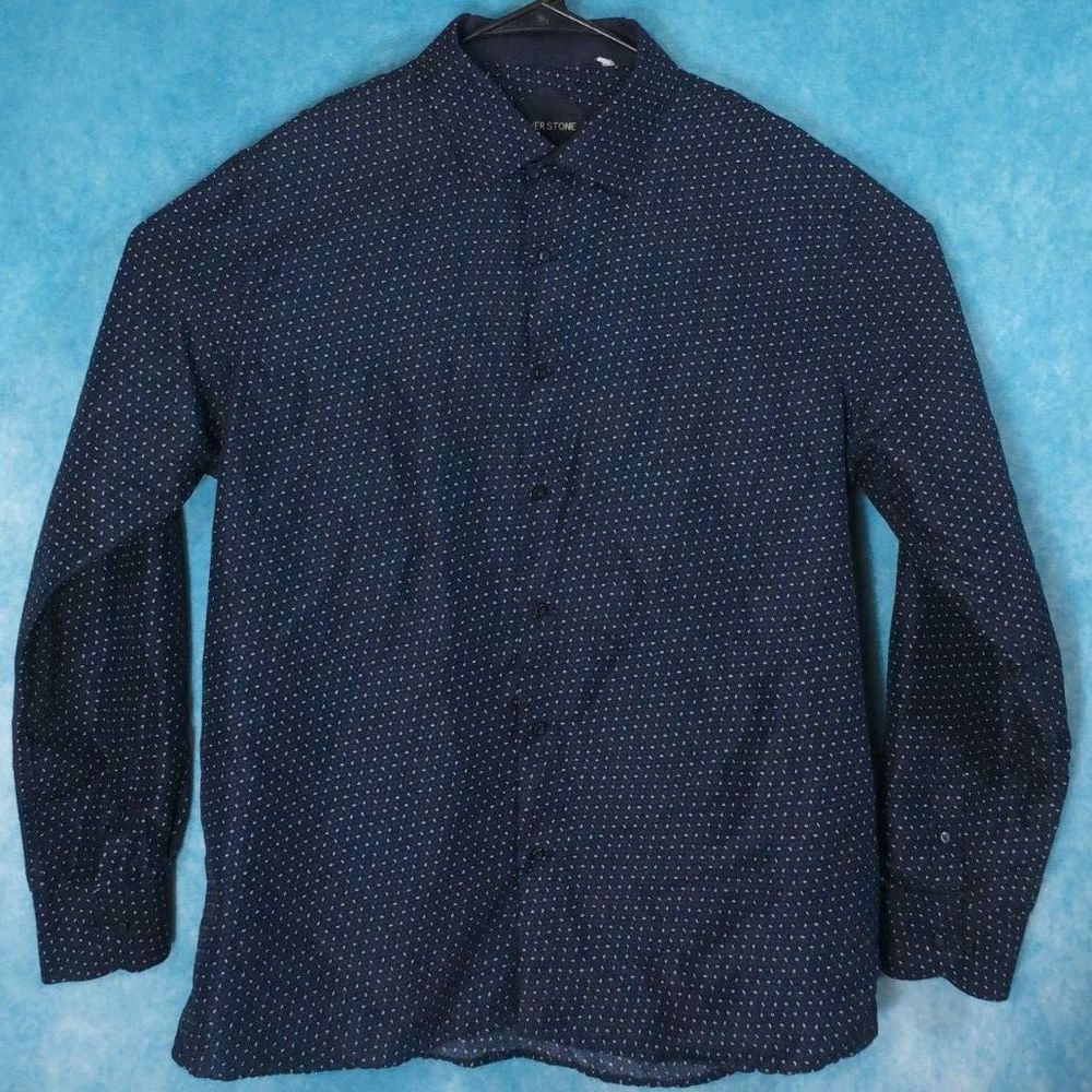 Silver Stone Modern Fit Long Sleeve Button Up Men's Shirt, Size XXL (2XL)